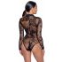 Body transparent cu mânecă lungă negru - Noir  - XL