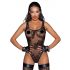 Noir - body transparent floral (negru)