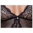 Cottelli - body deschis cu portjartier din dantelă (negru) - M