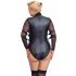 Body cu mâneci din dantelă Cottelli Bondage Plus Size (negru) 