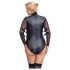 Body cu mâneci din dantelă Cottelli Bondage Plus Size (negru) 