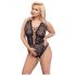 Cottelli Curves Plus Size - body transparent cu model (negru)