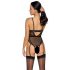 Cottelli - body deschis cu jartiere (negru) 