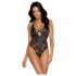 Body petrecere Cottelli - cu model floral (negru) 