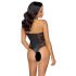 Body petrecere Cottelli - cu model floral (negru) 