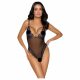 Cottelli - body din dantelă brodată cu deschidere (negru-violet)  - M