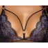 Cottelli - body din dantelă brodată cu deschidere (negru-violet)  - M