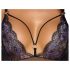 Cottelli - body din dantelă brodată cu deschidere (negru-violet)  - M