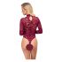 Cottelli - body din dantelă transparentă (burgundy)