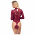 Cottelli - body transparent din dantelă (bordo)