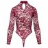 Cottelli - body transparent din dantelă (bordo)