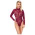 Cottelli - body din dantelă transparentă (bordo) - M