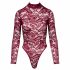 Cottelli - body transparent din dantelă (bordo) - M