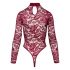 Cottelli - body din dantelă transparentă (burgundy) - M