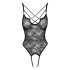 Cottelli - body dantelat, transparent (negru)