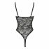 Cottelli - body dantelat, transparent (negru)