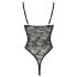 Cottelli - body dantelat transparent, deschis (negru) - M