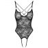 Cottelli - body dantelat transparent, deschis (negru) - L