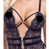 Cottelli - body deschis cu bretele (negru)