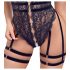 Cottelli - body sexual deschis, cu bretele (negru)