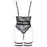 Cottelli - body sexual deschis, cu bretele (negru)