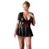 Cottelli Plus Size - Rochie stralucitoare cu corset rosu (negru)
