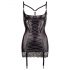 Abierta Fina - rochie cu efect de satin și cu ridicarea sânilor (negru) - 80B/M