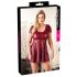 Rochie mini A-line bordo, mărime mare - Cottelli  - 2XL