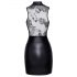 Noir - rochie mini lucioasă cu top transparent (negru)