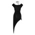 Rochie Cottelli Party - asimetrică cu inel (negru)  - M