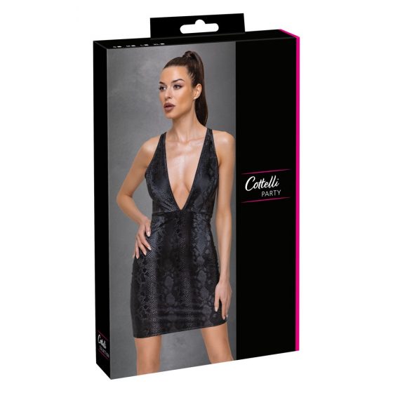 Cottelli Party - rochie cu imprimeu de piele de șarpe (negru)