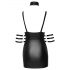 Rochie mini lucioasă cu guler Cottelli Bondage (negru) 