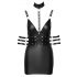 Cottelli Bondage - rochie mini lucioasă cu guler (negru) - M