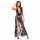 Noir - rochie maxi complet transparentă cu model floral (negru)