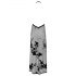 Noir - rochie maxi complet transparentă cu model floral (negru)