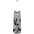 Rochie maxi neagră cu model floral transparent  - M