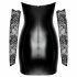 Noir - rochie din latex cu inserții de dantelă (negru)