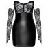 Noir - rochie din latex cu inserții de dantelă (negru)