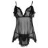 Cottelli - Babydoll cu volane (negru) 