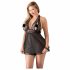 Cottelli Plus Size - babydoll din dantelă (negru)  - 2XL