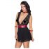 Cottelli Bondage - babydoll din dantelă cu guler (negru)  - M