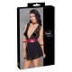 Cottelli Bondage - babydoll din dantelă cu guler (negru)  - XL