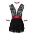 Cottelli Bondage - babydoll din dantelă cu guler (negru)  - XL