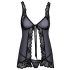 Babydoll deschis Kissable (negru) 