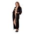 Cottelli - Halat de satin (negru)  - 2XL/3XL