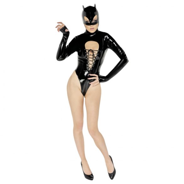 Black Velvet - body Batwoman cu mâneci lungi (negru)