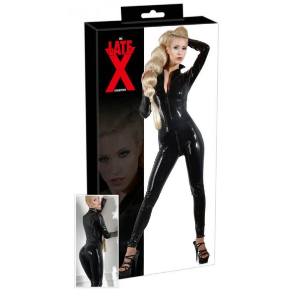 Salopetă lungă din latex pentru femei (negru)  - XL