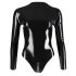 Body din latex cu mâneci lungi pentru femei (negru)  - 2XL