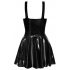 Rochie mini din latex cu fustă plisată (negru)  - XL