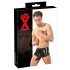 Boxeri din latex cu prelungitor pentru penis (negru) 